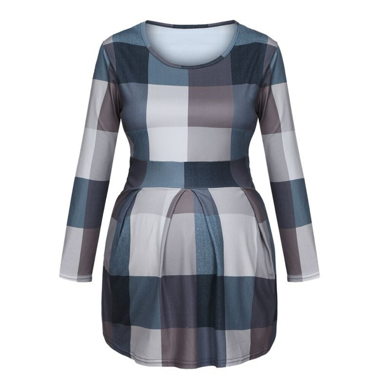 Trudnička haljina sa sedam dijelnih rukava, majica s okruglim izrezom, s printom, trudnička kućna odjeća, vrhunska moda za trudnice Ropa Premama