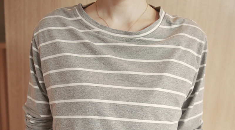 Nova pidžama za trudnice, nova pamučna pletena prugasta odjeća za trudnice, duga haljina za kućnu poslugu za dojenje