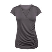 Sieviešu grūtnieču slāņains krekls grūtniecēm ar liekšķeri kaklu bez piedurknēm, izlocītas veste ikdienas grūtniecēm T-krekls