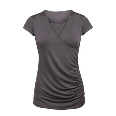 Sieviešu grūtnieču slāņains krekls grūtniecēm ar liekšķeri kaklu bez piedurknēm, izlocītas veste ikdienas grūtniecēm T-krekls