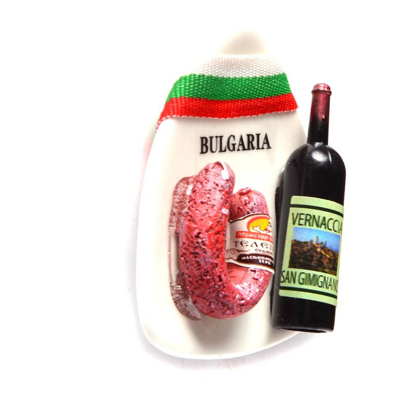 Магнит Ahelos, Чиния с храна, Керамичен, 6х6 см