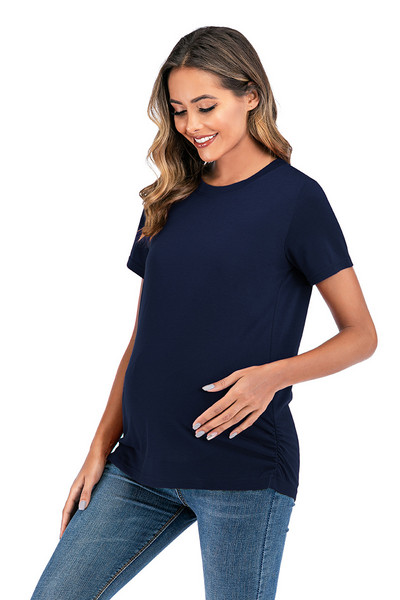 Új női kismama szoptató póló terhes nőknek Nyári tömör szoptató felsők Pamut alkalmi ruhák