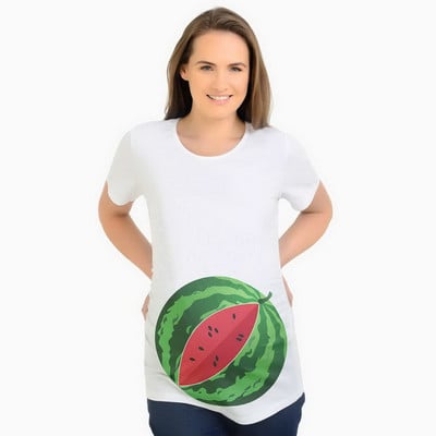 Nauji nėščios mamos animaciniai filmukai spausdinti nėščiosios marškinėliai Moters marškinėliai trumpomis rankovėmis Moteriški marškinėliai.