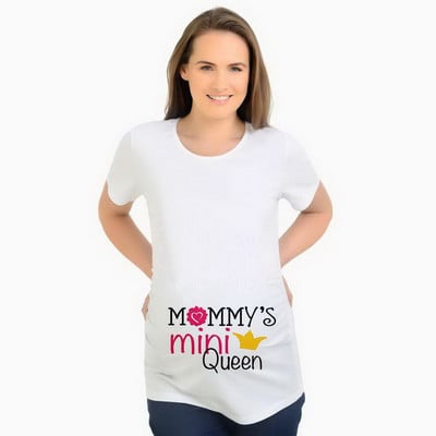 Nauji nėščios mamos animaciniai filmukai spausdinti nėščiosios marškinėliai Moters marškinėliai trumpomis rankovėmis Moteriški marškinėliai.