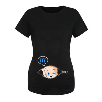 Χαριτωμένα ρούχα εγκυμοσύνης Κορυφαία καλοκαιρινά μπλουζάκια για έγκυες γυναίκες με κοντό μανίκι μπλουζάκι για εγκυμοσύνη Αστεία στάμπα πουκάμισα χιτώνα Ρούχα
