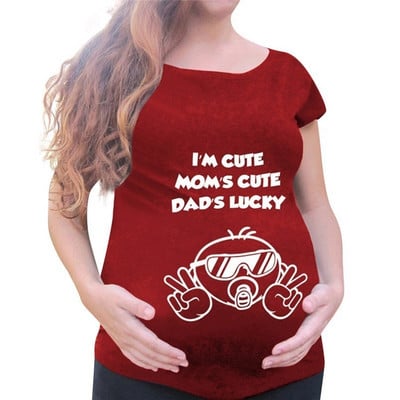 Terhes pólók Női nyári felsők Rajzfilmnyomtatás rövid ujjú póló Premama Ropa ruhák női kismama viselet blúz 2021