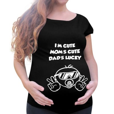 Terhes pólók Női nyári felsők Rajzfilmnyomtatás rövid ujjú póló Premama Ropa ruhák női kismama viselet blúz 2021