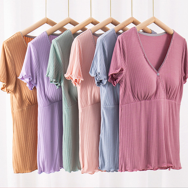 Modalna odjeća za trudnice Pidžame za trudnice kratkih rukava Gornja trudnička odjeća Spavaćice za dojilje