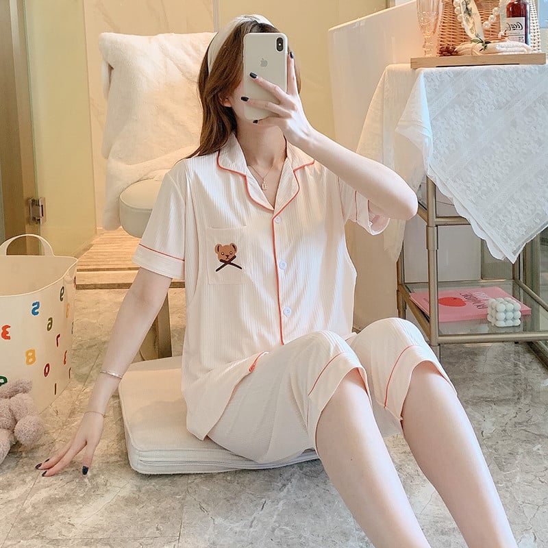 Alkalmi terhes hálóruha Női Anya Szoptató Háziruha Rövid ujjú Kismama Pizsama szett Szoptatás Hálóruha