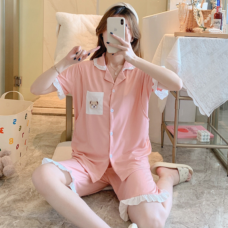 Alkalmi terhes hálóruha Női Anya Szoptató Háziruha Rövid ujjú Kismama Pizsama szett Szoptatás Hálóruha