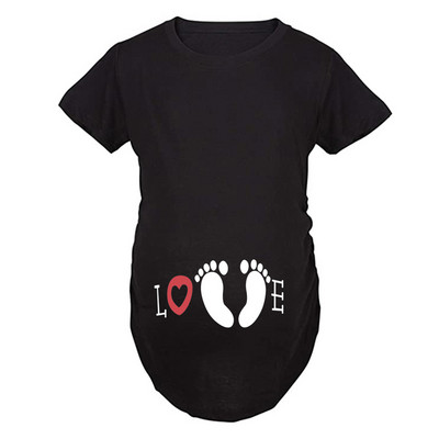 Emocijas Moms Vasaras Grūtniecības Tops Grūtniecības T krekls Sieviešu karikatūra T-krekls Baby Print Grūtnieces Drēbes Smieklīgs T-krekls Liela izmēra S-3XL