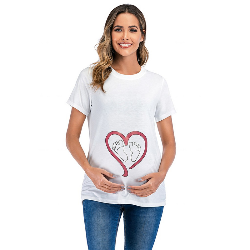 Sieviešu drēbes grūtnieču barošanas topi grūtniecība vasara Burtu T-krekls Blūze zīdīšanas apģērbam grūtniecēm tops CM