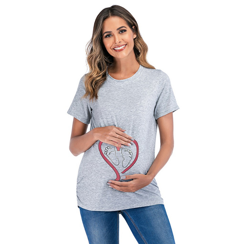 Sieviešu drēbes grūtnieču barošanas topi grūtniecība vasara Burtu T-krekls Blūze zīdīšanas apģērbam grūtniecēm tops CM