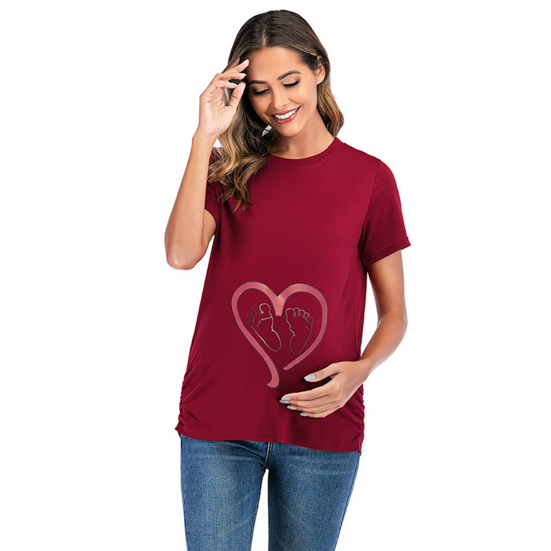 Sieviešu drēbes grūtnieču barošanas topi grūtniecība vasara Burtu T-krekls Blūze zīdīšanas apģērbam grūtniecēm tops CM