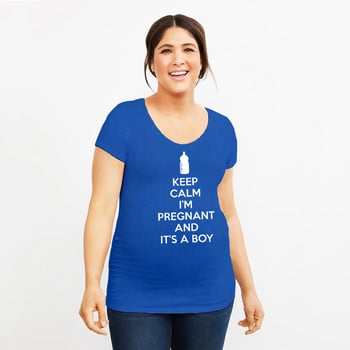 T-Shirts Crazy Dog Maternity Keep Calm Im Pregnant and Its A Boy Shirt Αστεία Ανακοίνωση Εγκυμοσύνης Καλοκαιρινό Μπλουζ Μπλουζ Μπλουζ