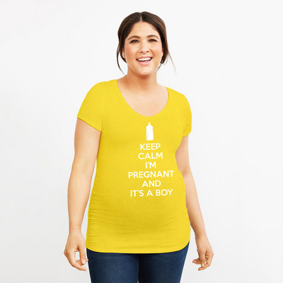 T-Shirts Crazy Dog Maternity Keep Calm Im Pregnant and Its A Boy Shirt Αστεία Ανακοίνωση Εγκυμοσύνης Καλοκαιρινό Μπλουζ Μπλουζ Μπλουζ