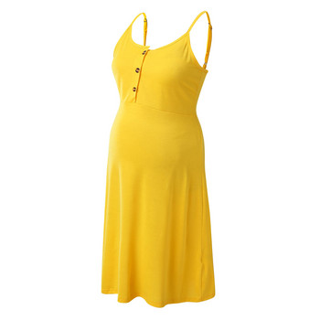 Πυτζάμες εγκυμοσύνης Αμάνικο ψηλόμεσο κίτρινο φόρεμα με σφεντόνα νυχτικό Ρούχα εγκυμοσύνης Φορέματα εγκυμοσύνης Vestidos