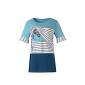 2022 uus rasedate topid triibud õmblused Lühikeste varrukatega t-särk imetamissärk Imetamisriided rasedate topid