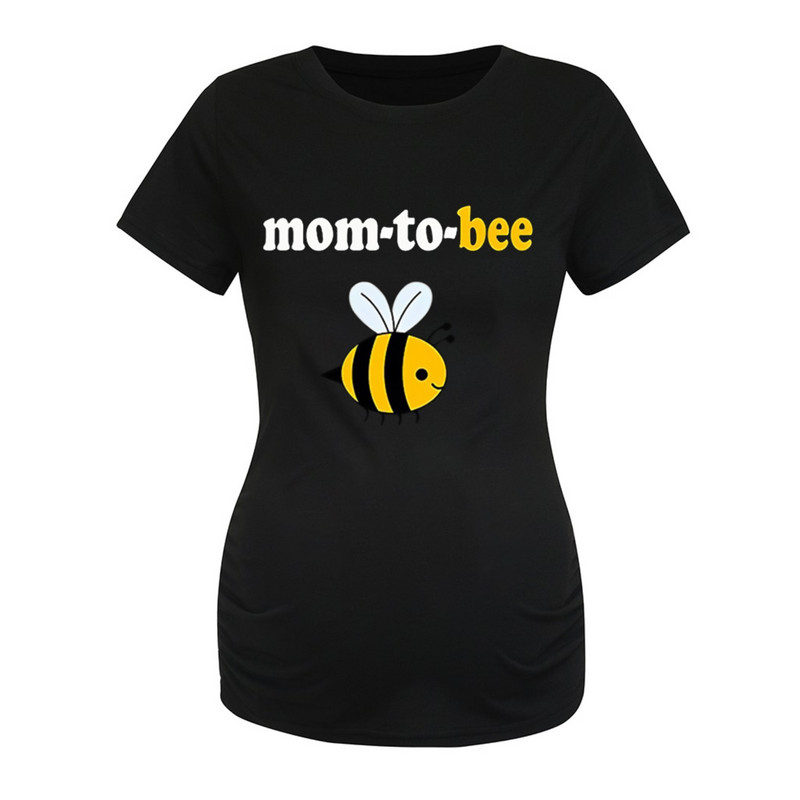 2021. aasta uued naiste rasedad riided lühikeste varrukatega multifilm Mesilaste topsid T-särk Rasedusriided Одежда Для Беременных