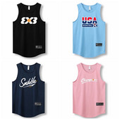 Laisvos vyrų bėgimo liemenės 2023 m. lauko gatvės krepšinio sporto salė be rankovių marškinėliai su raidėmis greitai išdžiūsta kūno rengyba