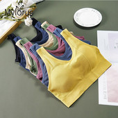 Moteriškos sportinės liemenėlės viršutinės kelnaitės Gatvės apranga Push Up Crop Top Moteriškos poilsio erdvės solidžios laisvalaikio belaidės Camisole vasarinės jogos liemenėlės