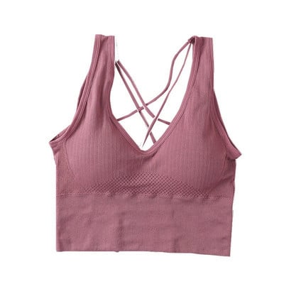 New Beauty Back Sportmelltartó Női Ütésálló Szexi Légáteresztő Athletic Fitness Futó Tornatermi Mellény Sportruházat Crop Push Up Top