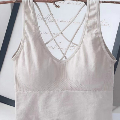 New Beauty Back Sportmelltartó Női Ütésálló Szexi Légáteresztő Athletic Fitness Futó Tornatermi Mellény Sportruházat Crop Push Up Top