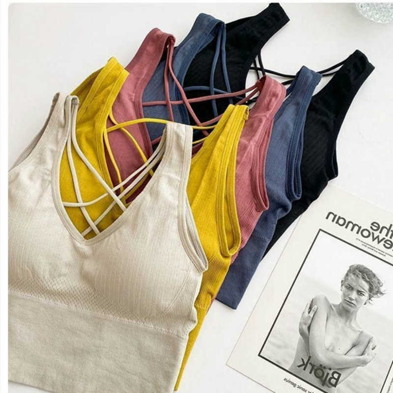 New Beauty Back Sportmelltartó Női Ütésálló Szexi Légáteresztő Athletic Fitness Futó Tornatermi Mellény Sportruházat Crop Push Up Top