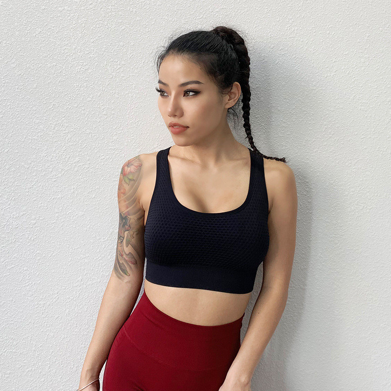 Ružičasto crveni sportski grudnjak Ženski push up kratki gornji dijelovi za trčanje u teretani Prozračni ljepotan grudnjak za jogu za leđa