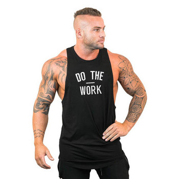 Ανδρικό γιλέκο τρεξίματος Καλοκαιρινό γυμναστήριο Βαμβακερές μπλούζες Joggers Αμάνικο πουκάμισο αναπνέον Ανδρικά ρούχα Bodybuilding