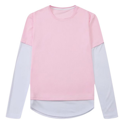 Πουκάμισο με μακρυμάνικο σχέδιο Νέο ανδρικό αθλητικό πουλόβερ Fake δύο τεμαχίων με στρογγυλή λαιμόκοψη Κορέα Street Style