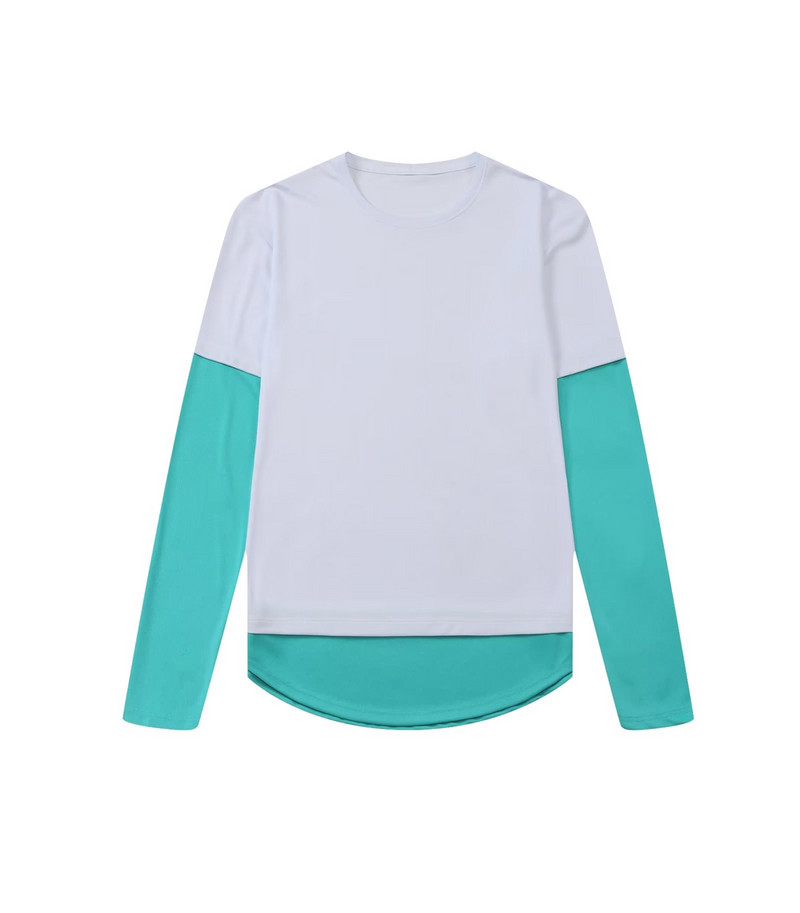 Πουκάμισο με μακρυμάνικο σχέδιο Νέο ανδρικό αθλητικό πουλόβερ Fake δύο τεμαχίων με στρογγυλή λαιμόκοψη Κορέα Street Style