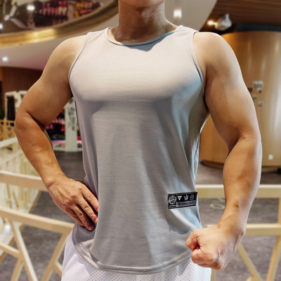 Laisvos vyrų bėgimo liemenės 2022 m. lauko gatvės krepšinio sporto salė be rankovių kvėpuojantys marškinėliai Quick Dry Fitness kultūrizmo sportui