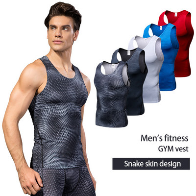 2020 Compression Fitness Tights Tank Top Men Quickly Dry Sleeveless Gym Clothing Workout Running Vest Sports Shirt Men