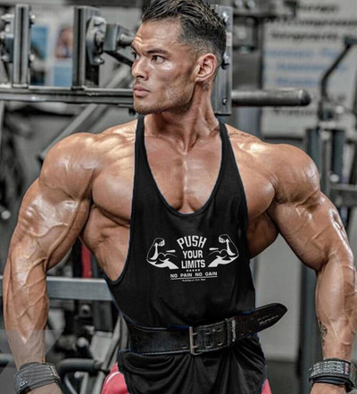 Muscleguys Brand Gym Clothing Bodybuilding Tank Top Men Fitness Stringer Singlets Man Cotton Sleeveless shirt Workout Undershirt