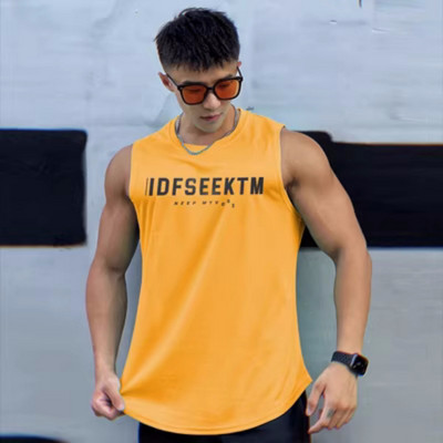 2023 Мъжки фитнес потник Мъжка фитнес риза без ръкави Мъжка мрежеста дишаща фитнес спортна жилетка Долна тениска Gyms Running Vest Men