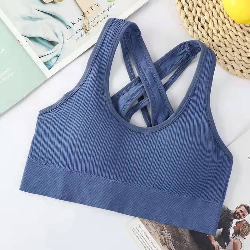 Sieviešu krosa siksniņu sporta krūšturis Sieviešu Push Up Joga Krūšturis Crop Top Skriešanas Veste Fitnesa Tops Sport Bh Elpojošs krūšturis Sporta apģērbs Sporta zāle