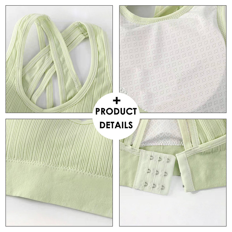 Sieviešu krosa siksniņu sporta krūšturis Sieviešu Push Up Joga Krūšturis Crop Top Skriešanas Veste Fitnesa Tops Sport Bh Elpojošs krūšturis Sporta apģērbs Sporta zāle