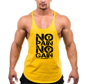 New Gyms Jogger Men Sleeveless Running Bodybuilding Tank Top Muscle Stringer Y Back Fitness Shirt Памучна тренировъчна спортна жилетка