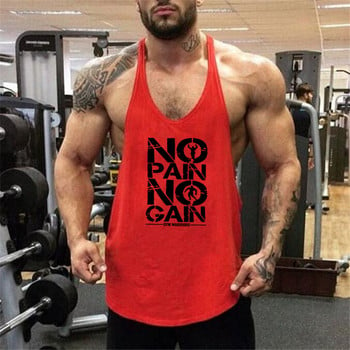 New Gyms Jogger Men Sleeveless Running Bodybuilding Tank Top Muscle Stringer Y Back Fitness Shirt Памучна тренировъчна спортна жилетка