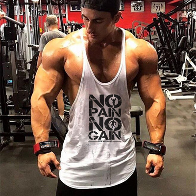 New Gyms Jogger Men Sleeveless Running Bodybuilding Tank Top Muscle Stringer Y Back Fitness Shirt Cotton Workout Sports Vest