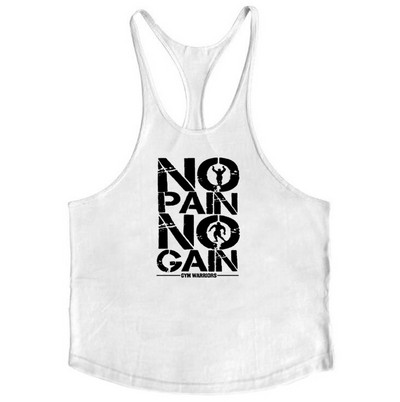 Új Gyms Jogger Férfi Ujjatlan futó Testépítő Tankfelső Muscle Stringer Y Back Fitness ing Pamut edzés sportmellény