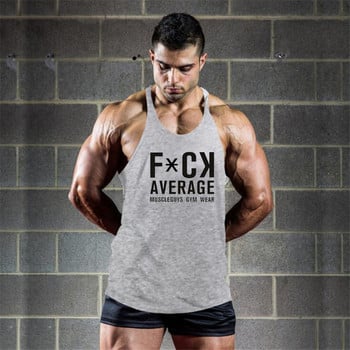 Лято Y Back Gym Stringer Tank Top Мъжки памучни дрехи Спортна риза за бодибилдинг Фитнес жилетка Muscle Singlets Тренировка Потници