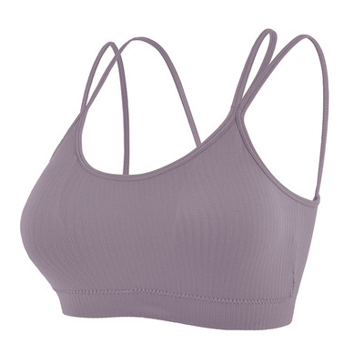 Sieviešu krosa siksniņu sporta krūšturis Sieviešu Push Up Joga Krūšturis Veste Gym Crop Top Fitness Sport Bh Elpojoši krūšturi Run Tight Tank Top
