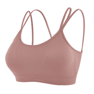 Sieviešu krosa siksniņu sporta krūšturis Sieviešu Push Up Joga Krūšturis Veste Gym Crop Top Fitness Sport Bh Elpojoši krūšturi Run Tight Tank Top