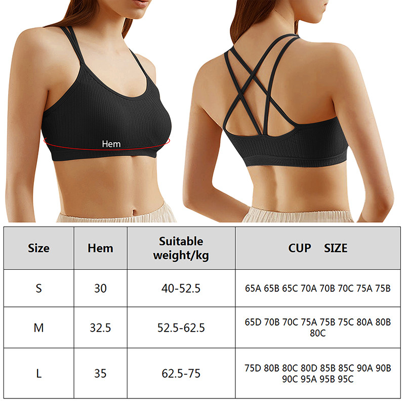 Sieviešu krosa siksniņu sporta krūšturis Sieviešu Push Up Joga Krūšturis Veste Gym Crop Top Fitness Sport Bh Elpojoši krūšturi Run Tight Tank Top