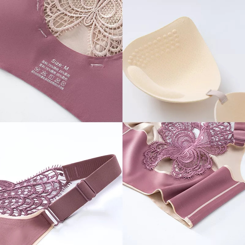 Plus Tamanho spordirinnahoidja M-5XL Sem Cotura Sutiã Feminino Beleza Voltar Borboleta Empurrar Para Cima Sutiã Sem Fio sporditopp