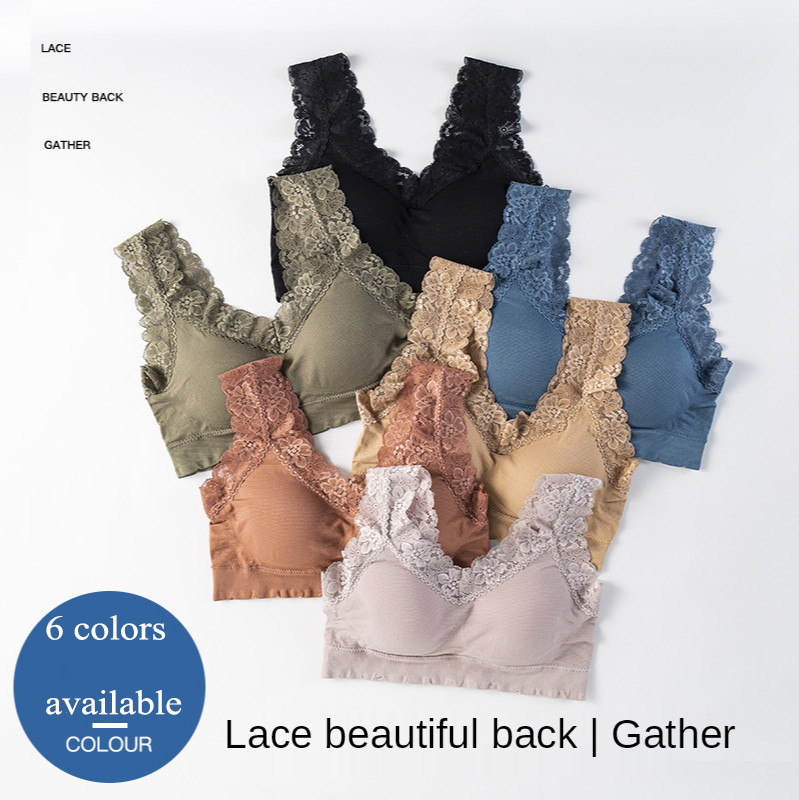Αθλητικό σουτιέν Εσώρουχα Γυναικεία Brassiere Sport Femme Unwired Bra Top For Fitness Αθλητικά Μπλουζάκια Γυναικεία Γυμναστική Yoga Top Pure Color Lace