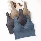 Női cső felső női varrat nélküli sport felső szexi melltartó női cső felsők Home Base tank ujjatlan Camis fehérnemű fehérnemű melltartó