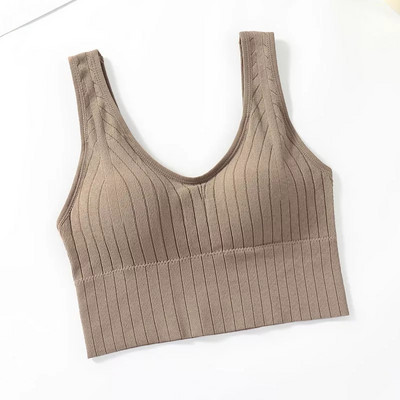 Női cső felső női varrat nélküli sport felső szexi melltartó női cső felsők Home Base tank ujjatlan Camis fehérnemű fehérnemű melltartó